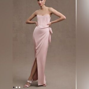 V. Chapman June Corset Front-Slit Gown